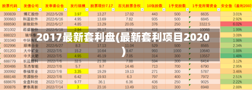 2017最新套利盘(最新套利项目2020)-第1张图片