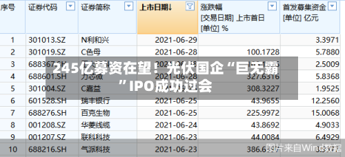 245亿募资在望！光伏国企“巨无霸”IPO成功过会-第1张图片