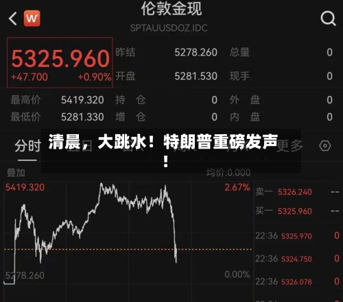 清晨	，大跳水！特朗普重磅发声！-第2张图片