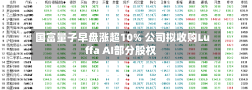 国富量子早盘涨超10% 公司拟收购Luffa AI部分股权-第1张图片
