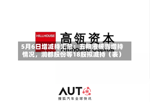 5月6日增减持汇总：五粮液披露增持情况	，润都股份等18股拟减持（表）-第1张图片