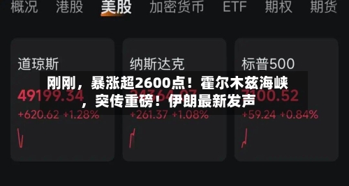 刚刚，暴涨超2600点！霍尔木兹海峡	，突传重磅！伊朗最新发声-第1张图片