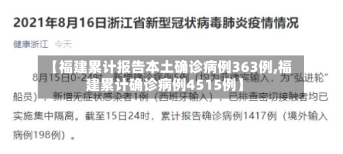 【福建累计报告本土确诊病例363例,福建累计确诊病例4515例】-第2张图片