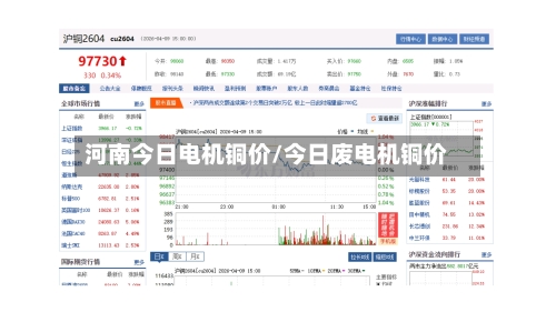 河南今日电机铜价/今日废电机铜价-第1张图片