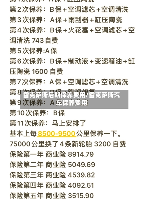 雷克萨斯后期保养费用/雷克萨斯汽车保养费用-第3张图片