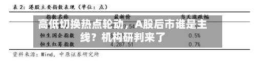 高低切换热点轮动	，A股后市谁是主线？机构研判来了-第1张图片