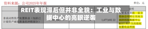 REIT表现滞后但并非全貌：工业与数据中心的亮眼逆袭-第2张图片