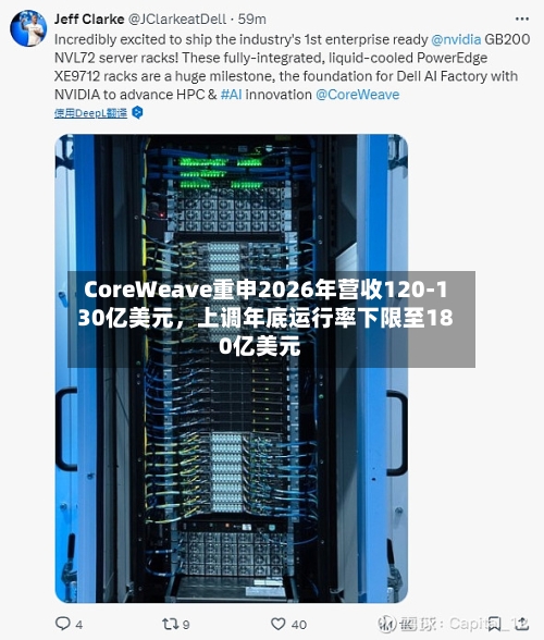 CoreWeave重申2026年营收120-130亿美元，上调年底运行率下限至180亿美元-第1张图片
