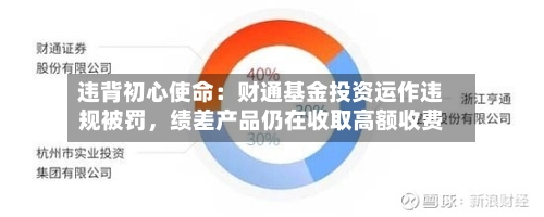违背初心使命：财通基金投资运作违规被罚，绩差产品仍在收取高额收费-第1张图片
