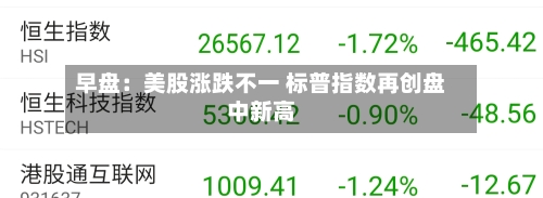 早盘：美股涨跌不一 标普指数再创盘中新高-第3张图片
