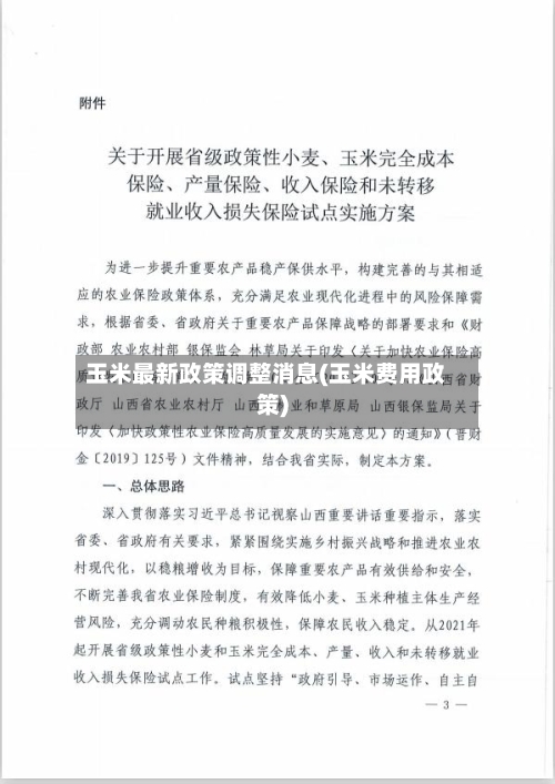 玉米最新政策调整消息(玉米费用政策)-第2张图片