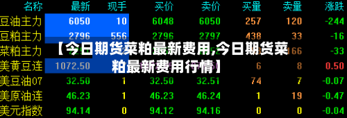 【今日期货菜粕最新费用,今日期货菜粕最新费用行情】-第2张图片