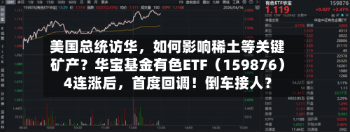 美国总统访华，如何影响稀土等关键矿产？华宝基金有色ETF（159876）4连涨后	，首度回调！倒车接人？-第1张图片