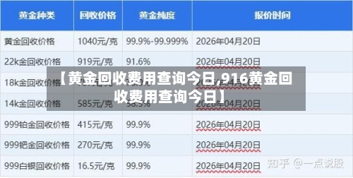 【黄金回收费用查询今日,916黄金回收费用查询今日】-第1张图片