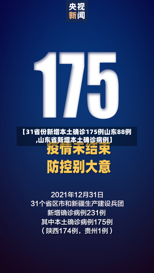 【31省份新增本土确诊175例山东88例,山东省新增本土确诊病例】-第1张图片