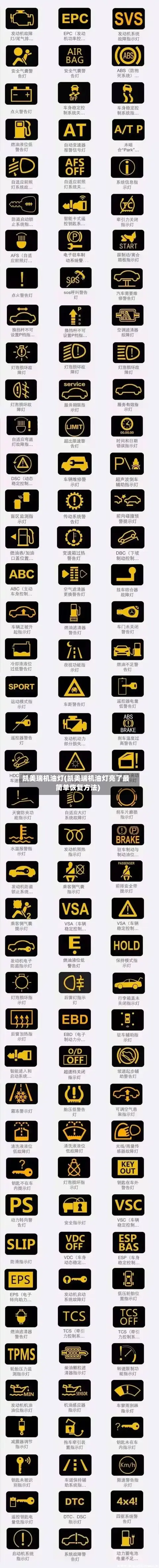 凯美瑞机油灯(凯美瑞机油灯亮了最简单恢复方法)-第2张图片