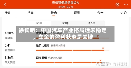 徐长明：中国汽车产业格局远未稳定	，车企的盈利状态是关键-第1张图片