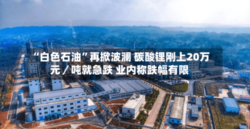 “白色石油”再掀波澜 碳酸锂刚上20万元／吨就急跌 业内称跌幅有限-第2张图片
