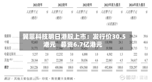翼菲科技明日港股上市：发行价30.5港元   募资6.7亿港元-第2张图片