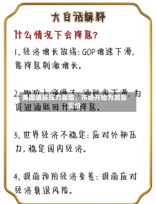 美国通胀压力骤增，市场开始为加息定价-第1张图片