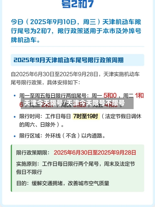 天津今天限号/天津今天限号不限号-第1张图片