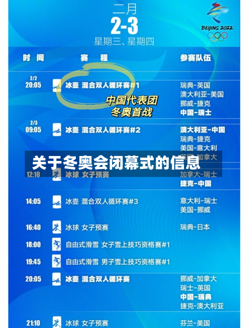 关于冬奥会闭幕式的信息-第3张图片