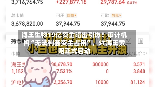 海王生物19亿资金暗雷引爆！审计机构“无法判断资金占用”	，ST海王索赔正式启动-第2张图片