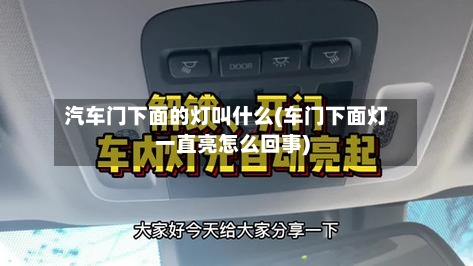 汽车门下面的灯叫什么(车门下面灯一直亮怎么回事)-第2张图片