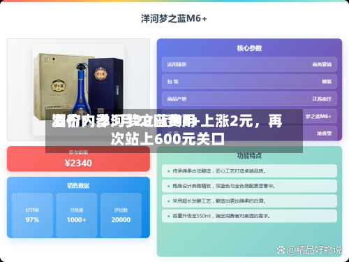 酒价内参5月20日费用发布：洋河梦之蓝M6+上涨2元，再次站上600元关口-第3张图片