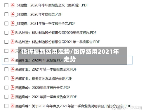 铅锌最新费用走势/铅锌费用2021年走势-第2张图片