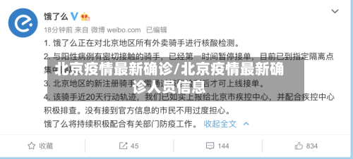 北京疫情最新确诊/北京疫情最新确诊人员信息-第1张图片